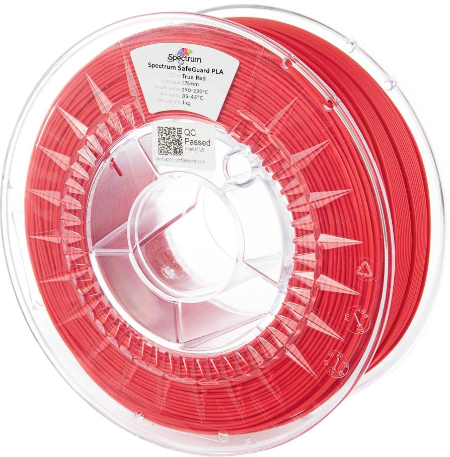 Spectrum Filaments 81559 Safeguard PLA Filament PLA kunststof Antibacterieel 1.75 mm 1000 g True Red, Rood 1 stuk(s)