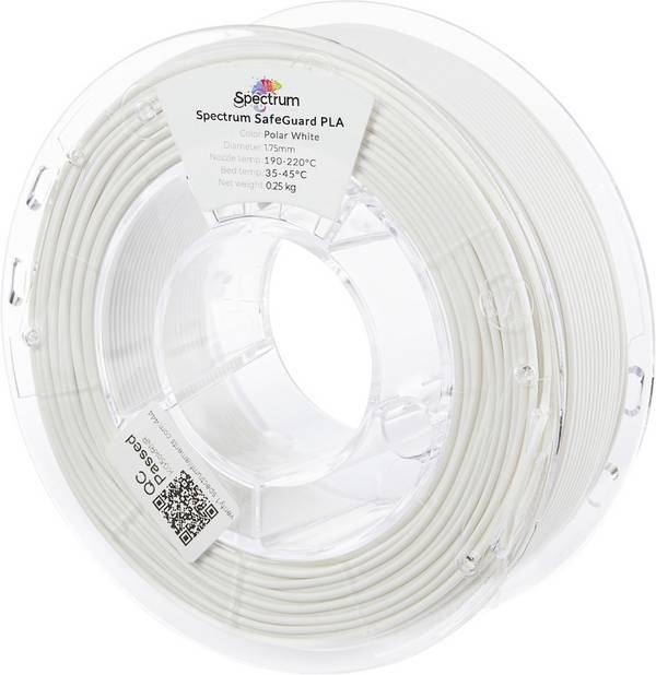 Spectrum Filaments 81553 Safeguard PLA Filament PLA antibakteriell 1.75 mm 250 g polar white, Weiß  1 St.