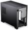 Ein schwarzer Computer-Gehäuseturm, der die Rückseite mit Lüftungsschlitzen, mehreren Erweiterungssteckplätzen und Platz für Komponenten zeigt, auf einem weißen Hintergrund.