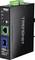 Netzwerk-Switch mit 'TRENDnet' Branding; ausgestattet mit zwei Anschlüssen: einem 10G PoE-Port und einem SFP+ 10G-Port. Enthält Stromanzeigelampen und einen grünen Anschlussblock.