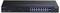 Frontansicht eines TRENDnet-Netzwerk-Switches mit 16 Ethernet-Ports und 2 SFP-Steckplätzen auf einem schwarzen Metallgehäuse.
