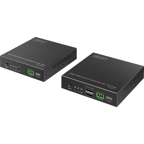 Digitus DS-55348 HDMI®, HDMI® Eingang, HDMI® Ausgang, SFP, USB, USB-A, USB-A (USB 1.1), Netzteilanschluss, RS232, Micro ...