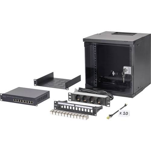 Digitus DN-49101-SET 10 Zoll Netzwerkschrank 6 HE Schwarz