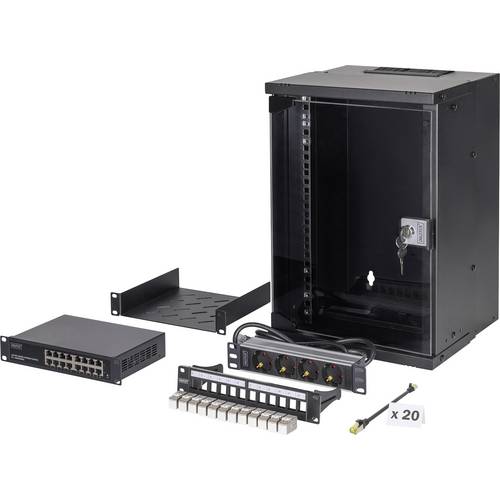 Thumbnail - Digitus DN-49103-SET 10 Zoll Netzwerkschrank 9 HE Schwarz