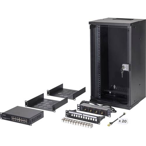 Digitus DN-49105-SET 10 Zoll Netzwerkschrank 12 HE Schwarz