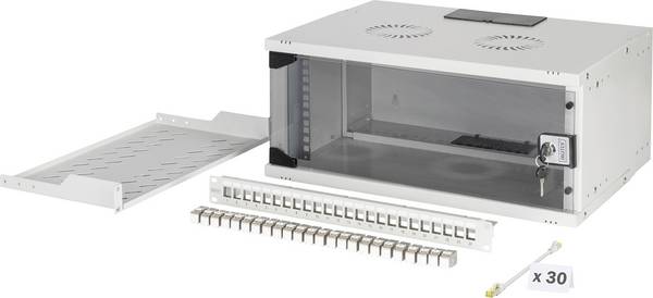 Digitus DN-49200-SET 19 Zoll Netzwerkschrank (B x H x T) 540 x 4 x 400 mm 4 HE Grau