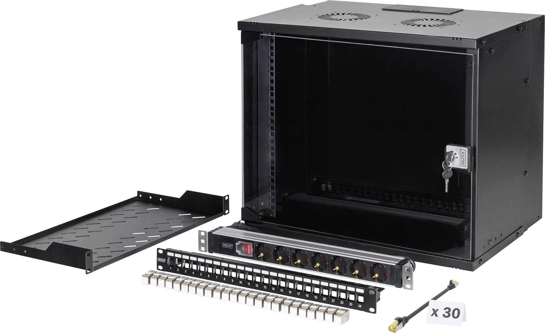 Thumbnail - Digitus DN-49205-SET 19 Zoll Netzwerkschrank 9 HE Schwarz
