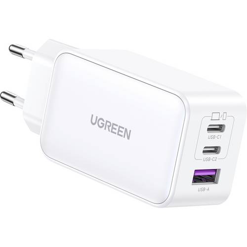 Thumbnail - UGREEN Nexode Ladeadapter 65 W USB-C® Buchse, USB-C® Buchse, USB-A Buchse Weiß Innenbereich