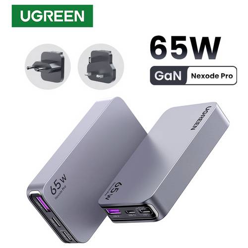 UGREEN Nexode Pro Ladeadapter 65 W USB-C® Buchse, USB-C® Buchse, USB-A Buchse Grau Innenbereich