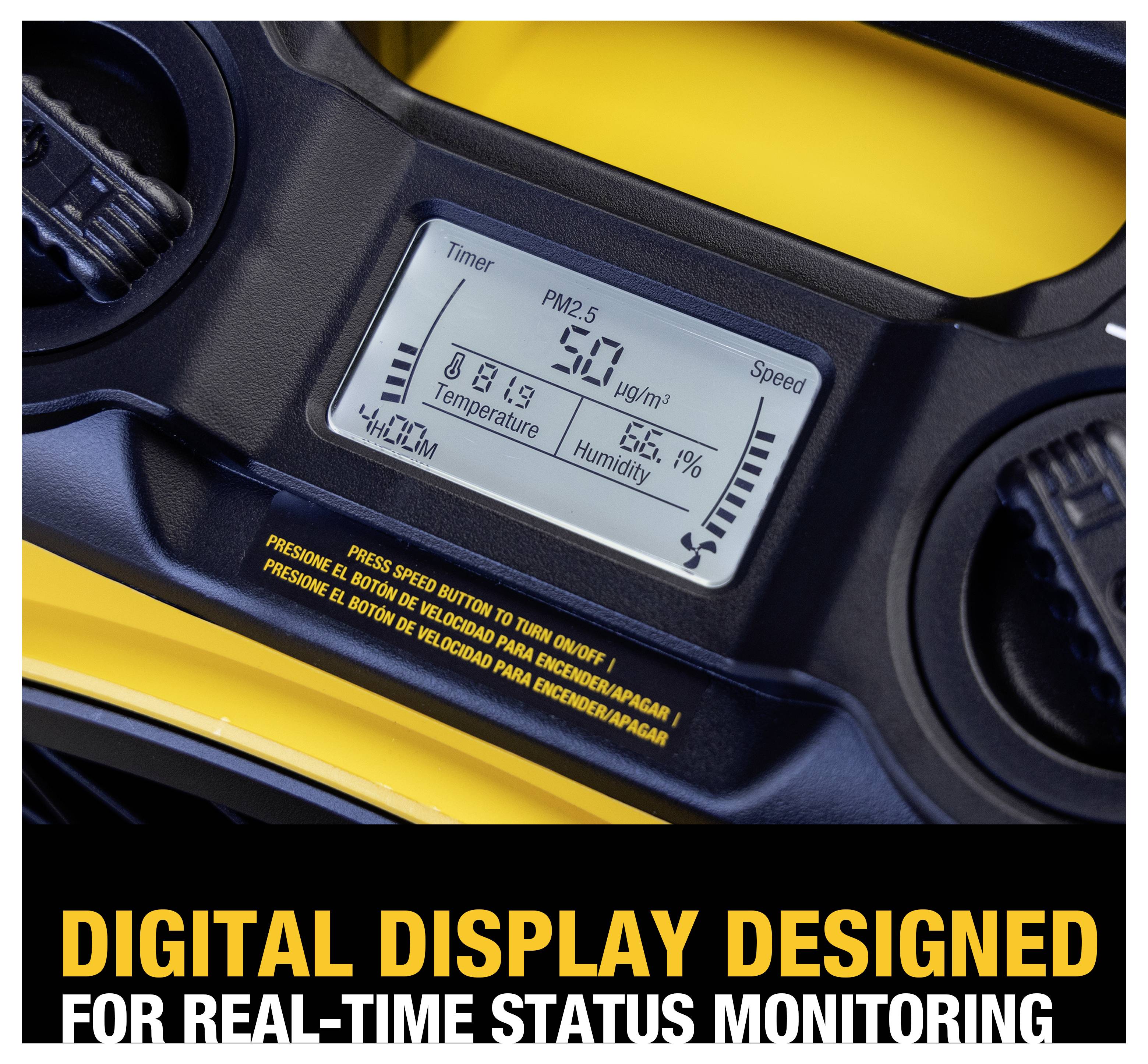 DEWALT DXF1652 Bodenventilator 116 W Yellow LED-Display, Timer, inkl. Luftreiniger-13