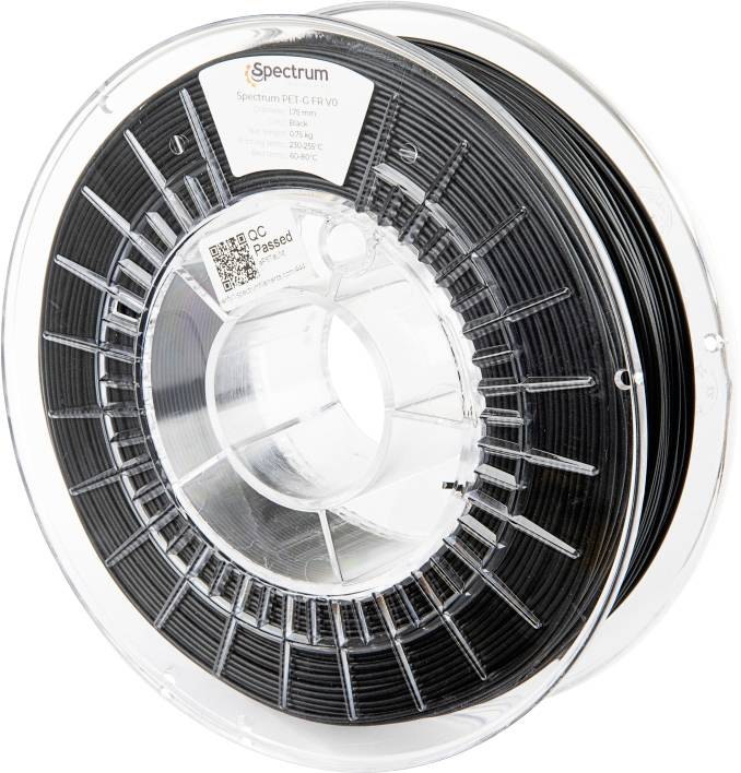 Spectrum Filaments 80552 PETG FR V0 Filament PETG Vlamvertragend, Hittebestendig 1.75 mm 750 g Zwart 1 stuk(s)
