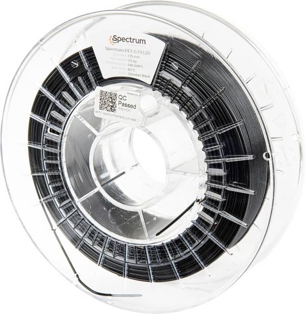 Spectrum Filaments 80477 PET-G FX120 Filament PETG hitzebeständig, flexibel, geruchsarm, chemisch beständig 1.75 mm 500 g Schwarz  1 St.