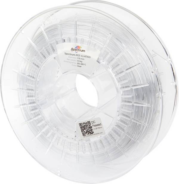 Spectrum Filaments 80412 PET-G HT100 Filament PETG hitzebeständig, chemisch beständig 1.75 mm 500 g Klar, Transparent  1 St.