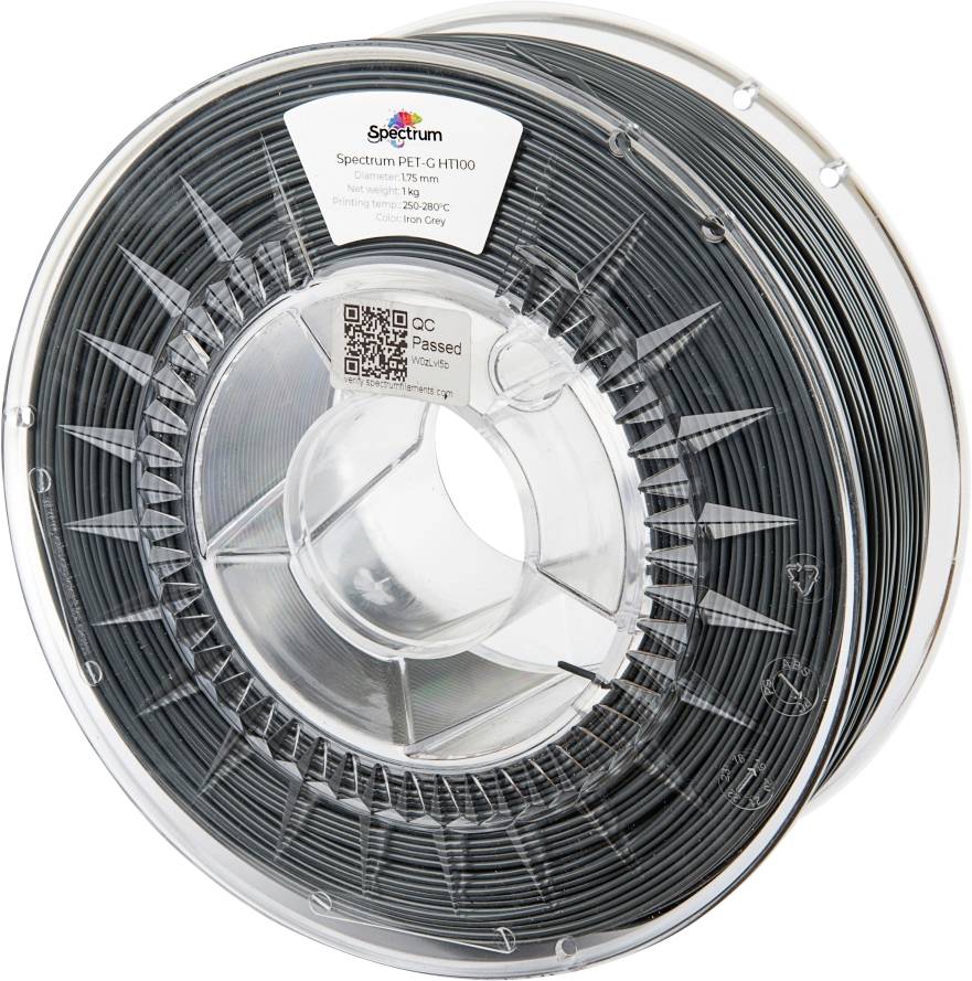 Spectrum Filaments 80401 PET-G HT100 Filament PETG Hittebestendig, Chemisch bestendig 1.75 mm 1000 g Grijs 1 stuk(s)