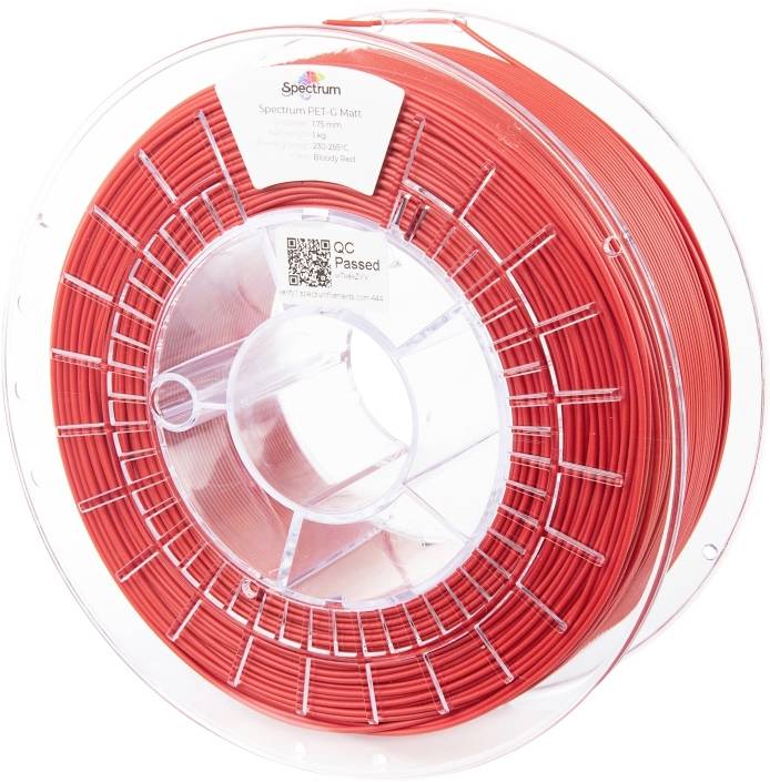 Spectrum Filaments 80546 PET-G MATT Filament PETG Mat, UV-bestendig, Niet-trekkend 1.75 mm 1000 g Bloody Red, Rood 1 stuk(s)