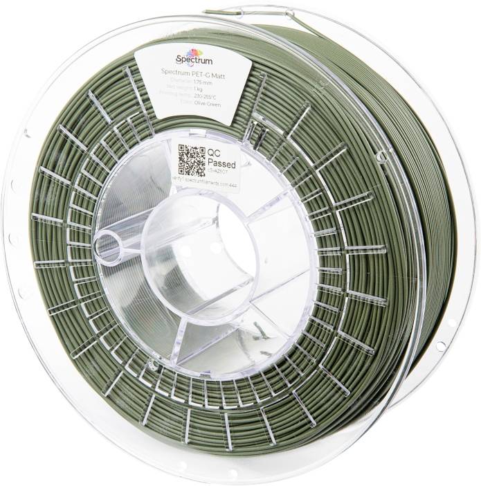 Spectrum Filaments 80548 PET-G MATT Filament PETG Mat, UV-bestendig, Niet-trekkend 1.75 mm 1000 g Olijfgroen (mat), Groen 1 stuk(s)