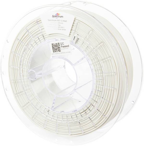 Spectrum Filaments 80544 PET-G MATT Filament PETG Matt, UV-beständig, verzugsfrei 1.75 mm 1000 g polar white, Weiß  1 St.