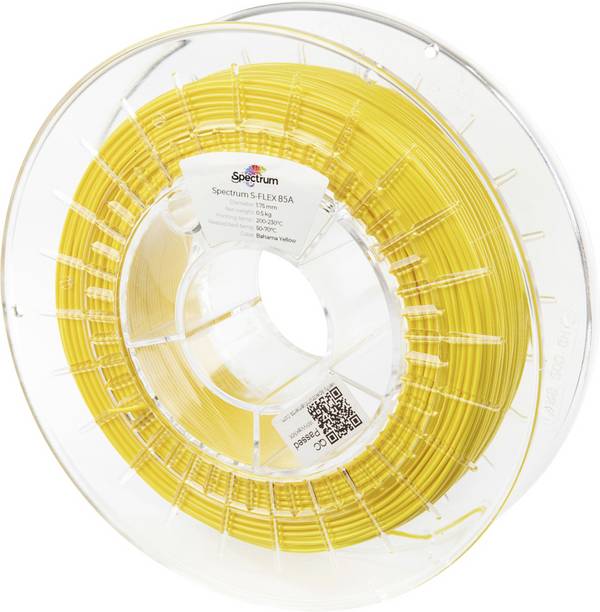 Spectrum Filaments 80572 S-Flex 85A Filament Flexibles Filament flexibel, chemisch beständig, schlagfest, verzugsfrei 1.75 mm 500 g bahama yellow, Gelb  1 St.