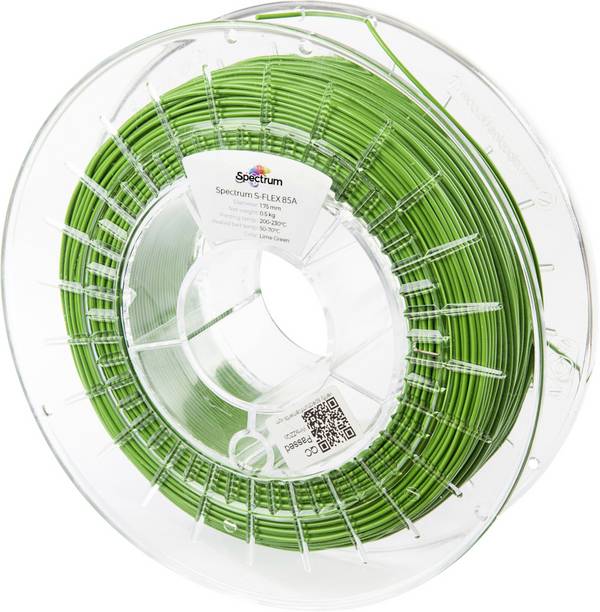 Spectrum Filaments 80575 S-Flex 85A Filament Flexibles Filament flexibel, chemisch beständig, schlagfest, verzugsfrei 1.75 mm 500 g lime green, Grün  1 St.
