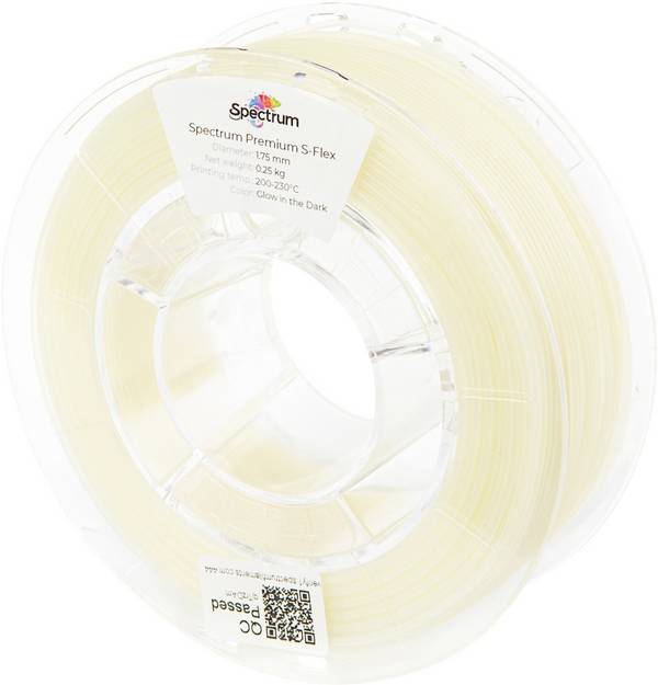 Spectrum Filaments 80469 S-Flex 90A Glow in the Dark Filament Flexibles Filament flexibel, chemisch beständig, verzugsfrei, nachleuchtend 1.75 mm 250 g Glow Green  1 St.
