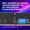 'Mehr Stabilität bei höheren Geschwindigkeiten für ein reibungsloses Computing-Erlebnis.' Nahaufnahme eines Crucial DDR5-RAM-Moduls.