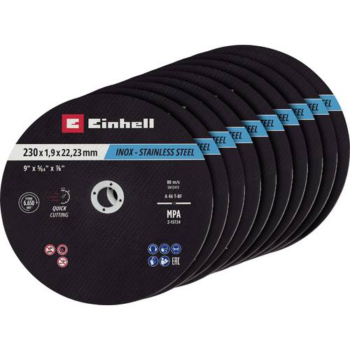Einhell 711524 Trennscheiben-Set 230 mm 10 St. Metall, Edelstahl, Stahl, Blech