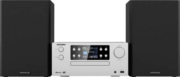 Kenwood M-925DAB-S Stereoanlage Bluetooth®, AUX, USB, DAB+, Funkempfang, CD, MP3, Inkl. Fernbedienung 2 x 50 W Silber