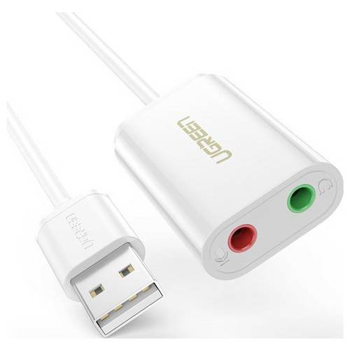 UGREEN USB-Kabel USB 2.0 USB-A Stecker, Klinke 3.5 mm Buchse, Klinke 3.5 mm Buchse Weiß 30143