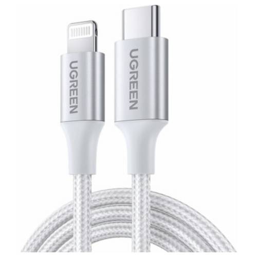 UGREEN USB-Kabel USB-C® Stecker, Apple Lightning Stecker 1 m Silber 70523