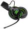 Ein schwarzer Over-Ear-Gaming-Headset mit Mikrofon und grünen Akzenten, mit dem grünen JBL-Logo auf der Ohrmuschel.