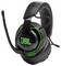 Schwarzer Gaming-Headset mit neongrünen Akzenten und einem ausfahrbaren Mikrofon. Am Ohrmuschel befindet sich das 'JBL' Logo.