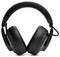 Schwarze Over-Ear-Kopfhörer mit gepolsterten Ohrmuscheln und grün abgesetzten Kabeln, aufrecht positioniert.