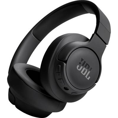 Schwarze Over-Ear-Kopfhörer mit dem JBL-Logo auf den Ohrmuscheln, ausgestattet mit einer gepolsterten Kopfbügel und Ohrpolstern, entwickelt für komfortables Musikhören.