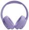Violette Over-Ear-Kopfhörer mit gepolsterten Ohrmuscheln und einem verstellbaren Kopfbügel, die vor einem weißen Hintergrund präsentiert werden.