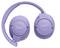Lila JBL kabellose Kopfhörer, zusammengeklappt, mit JBL-Logo auf jeder Ohrmuschel. Geeignet für mobilen Audiogenuss.