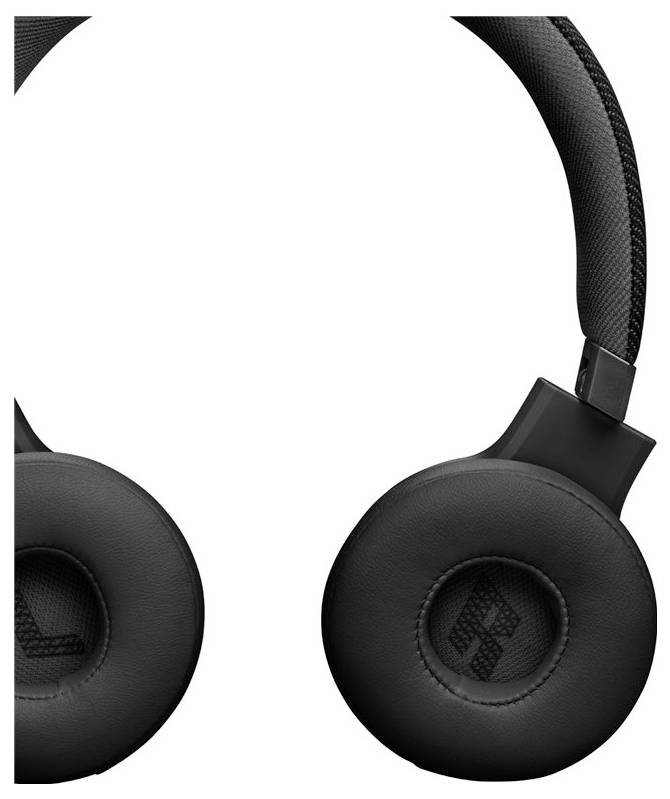 Schwarze Over-Ear-Kopfhörer mit strukturiertem Kopfbügel und gepolsterten Ohrmuscheln, gegen einen weißen Hintergrund präsentiert.