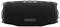 Ein schwarzer tragbarer Bluetooth-Lautsprecher mit Bedienungstasten auf der Oberseite, einschließlich Power- und Bluetooth-Symbolen, und einem Ladeanschluss am Boden.