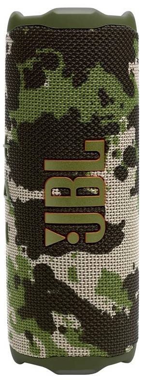 Tragbarer Bluetooth-Lautsprecher im Tarndesign mit 'JBL'-Logo.