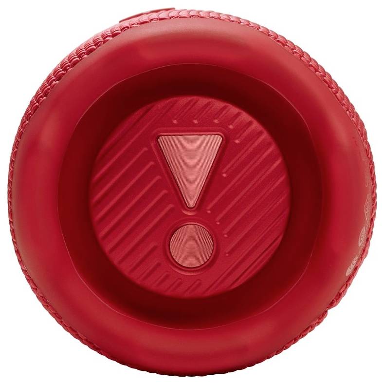Eine rote Warnschaltfläche mit einem Ausrufezeichen-Symbol, die auf eine Warnung oder kritische Aktion hinweist.