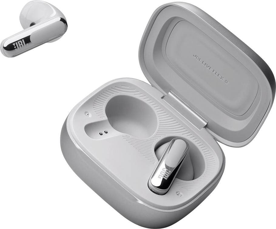 Thumbnail - JBL Live Flex 3 In Ear Kopfhörer Kabellos, Bluetooth® Stereo Silber Noise Cancelling, Mikrofon-Rauschunterdrückung Ladec...