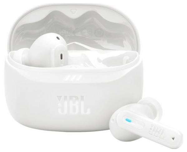 JBL Tune Beam 2 In Ear Kopfhörer Kabellos, Bluetooth® Stereo Weiß Noise Cancelling, Mikrofon-Rauschunterdrückung Ladecase, Touch-Steuerung, Wasserabweisend Handy
