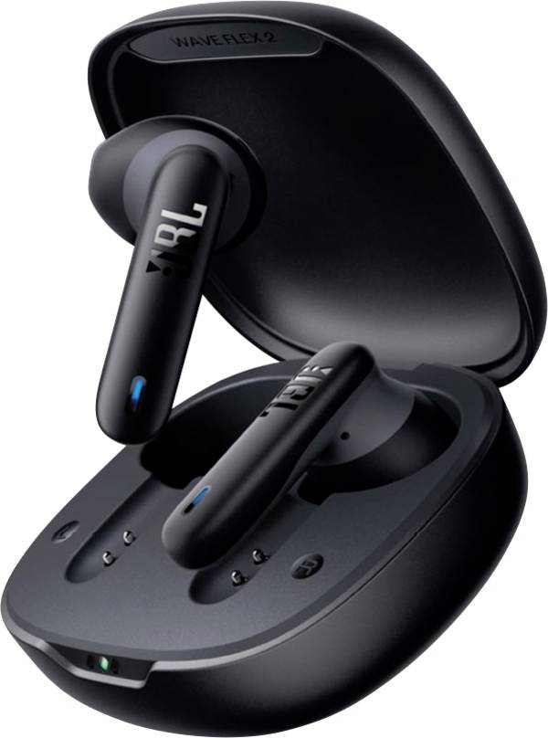 JBL Wave Flex 2 In Ear Kopfhörer Kabellos, Bluetooth® Stereo Schwarz Mikrofon-Rauschunterdrückung Ladecase, Lautstärkeregelung, Wasserbeständig Handy