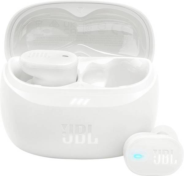 JBL Tune Buds 2 In Ear Kopfhörer Kabellos, Bluetooth® Stereo Weiß Noise Cancelling, Mikrofon-Rauschunterdrückung Ladecase, Wasserabweisend Handy