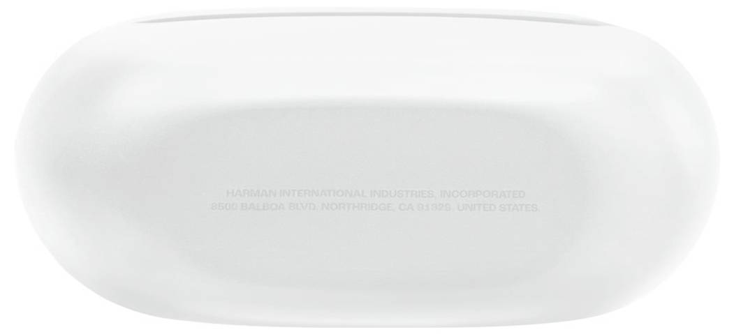 Weißes ovales Etui mit glatten Kanten.