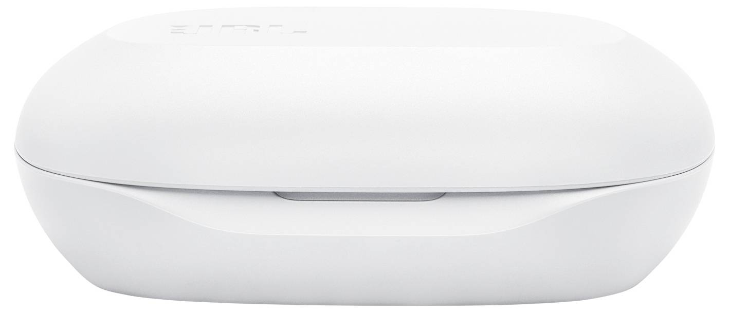 Ein weißer Kunststoffbehälter mit glatten, abgerundeten Kanten und einem geschlossenen Deckel.