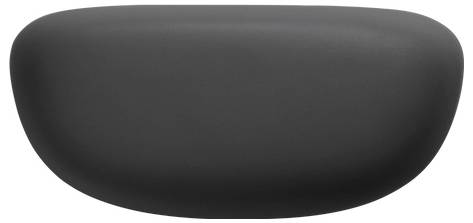 Eine schwarze, ovale Brillenetui mit einer glatten, matten Oberfläche, die eine schützende Aufbewahrung für Brillen bietet.