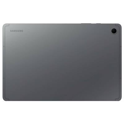 Rückansicht eines Samsung-Tablets in einer dunklen Farbe, mit der Kamera in der oberen rechten Ecke.