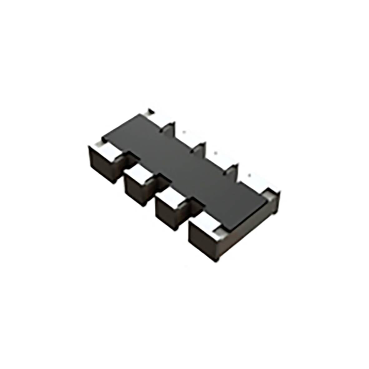 Ein kleiner, schwarzer elektronischer Mikrochip mit mehreren Metallstiften für die Verbindung, der typischerweise in elektronischen Geräten zur Verarbeitung oder Steuerung verwendet wird.