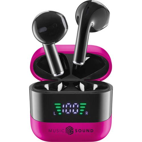 Cellularline In Ear Headset Bluetooth®, Kabellos Pink, Schwarz Ladecase, Batterieladeanzeige, Lautstärkeregelung