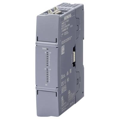 Eine graue Siemens SIMATIC S7-1200 SPS-Einheit mit Diagnose- und Gleichstromstatus-Anzeigen auf der Frontplatte, geeignet für industrielle Automatisierung.